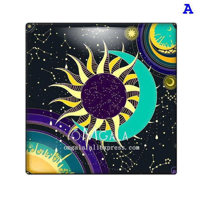 Cover Minders - Colorful Sun and Moon - Glass Square