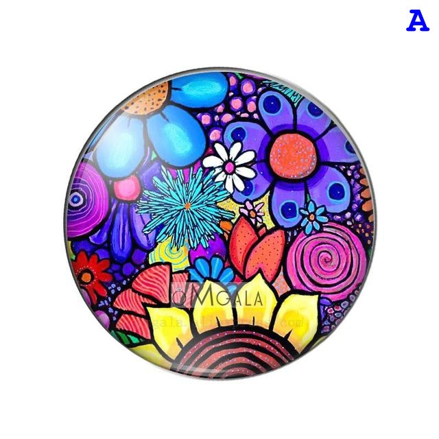 Cover Minders - Oil Painting Flowers - Glass Round