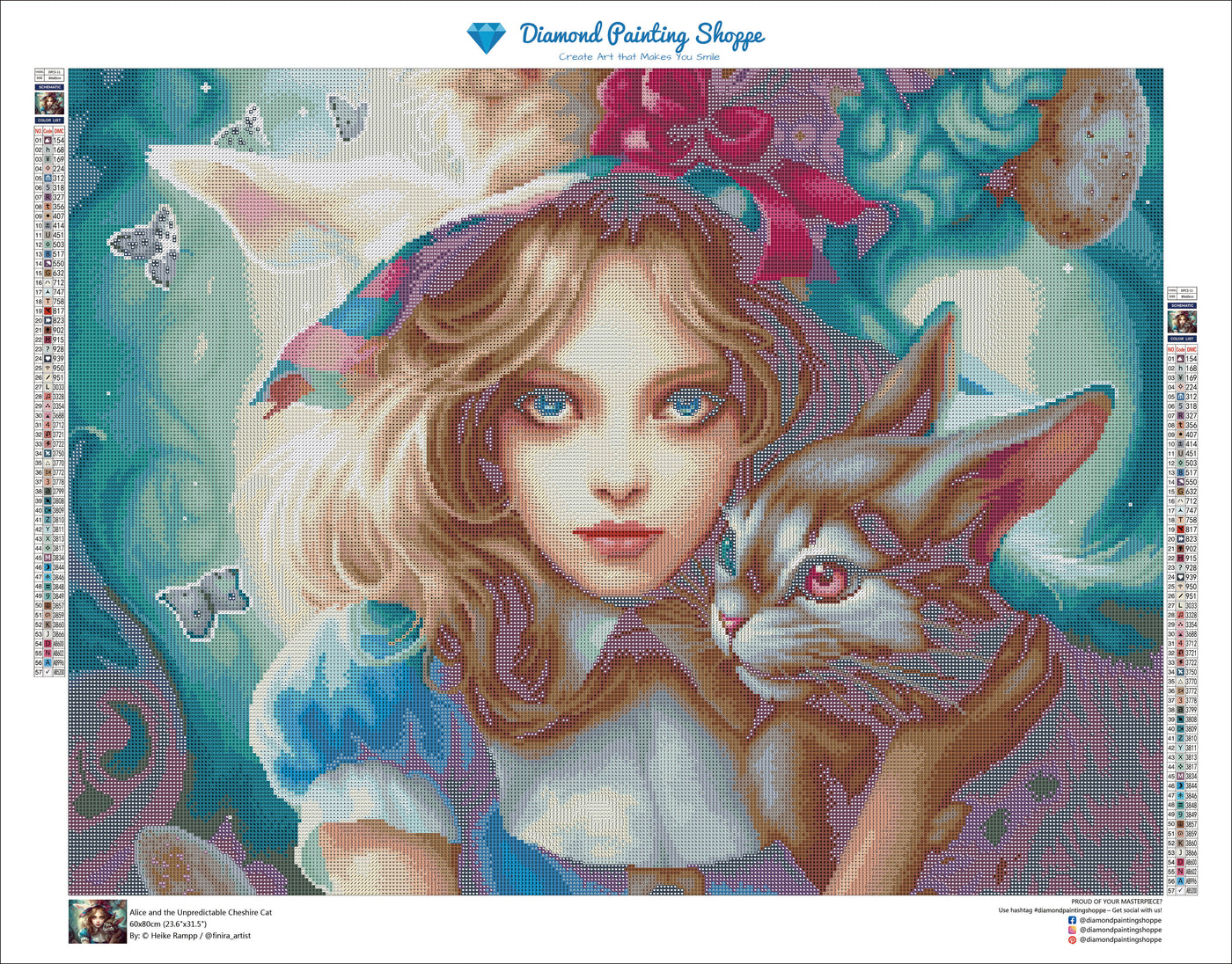 Alice In Wonderland Cheshire - 5D Diamond Painting