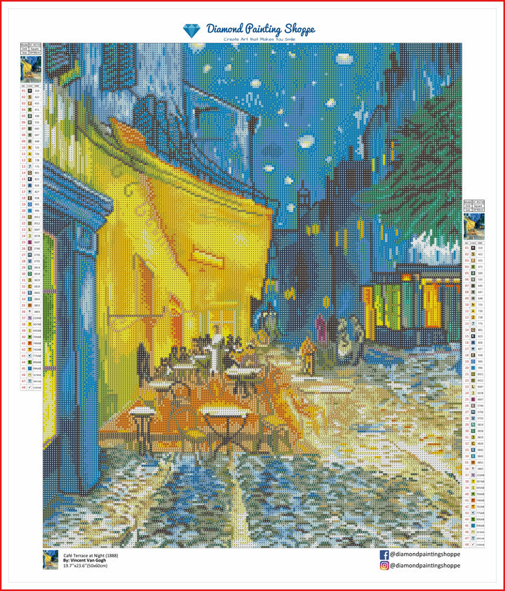 Café Terrace at Night (1888) | Diamond Painting Shoppe