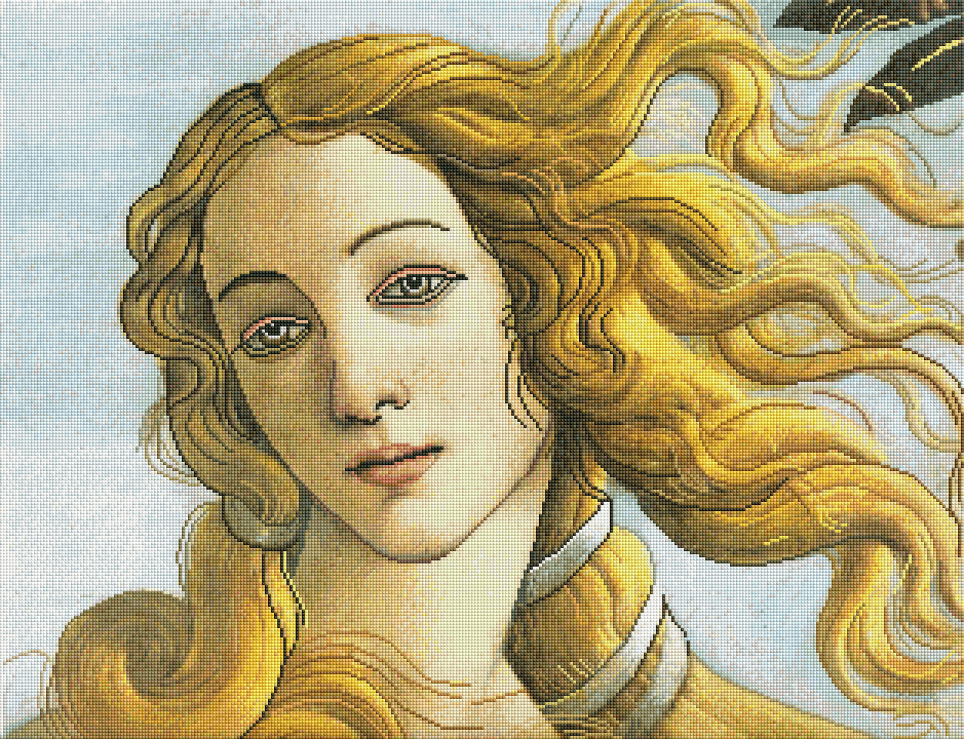 The Birth of Venus (c. 1484–1486) – Detail:  the face of Venus