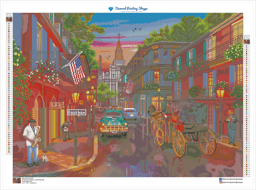 Dominic Davidson's Vibrant New Orleans Street Diamond Painting