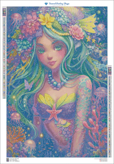 Coral Crown Mermaid (MTO) - By: Finira - Diamond Painting Shoppe