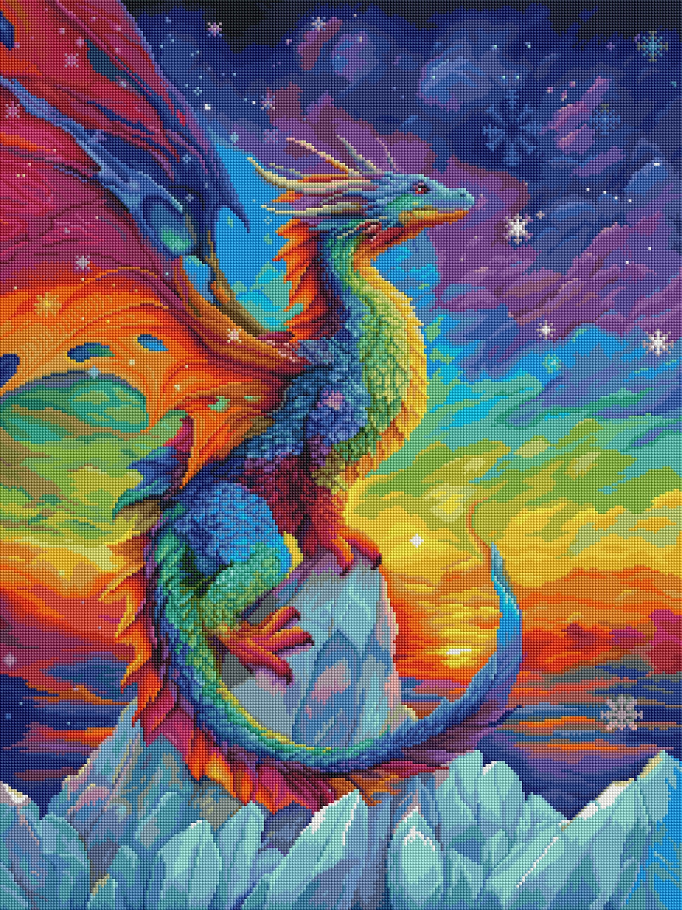 Aurora sky Dragon (MTO) - By: Finira - Diamond Painting Shoppe