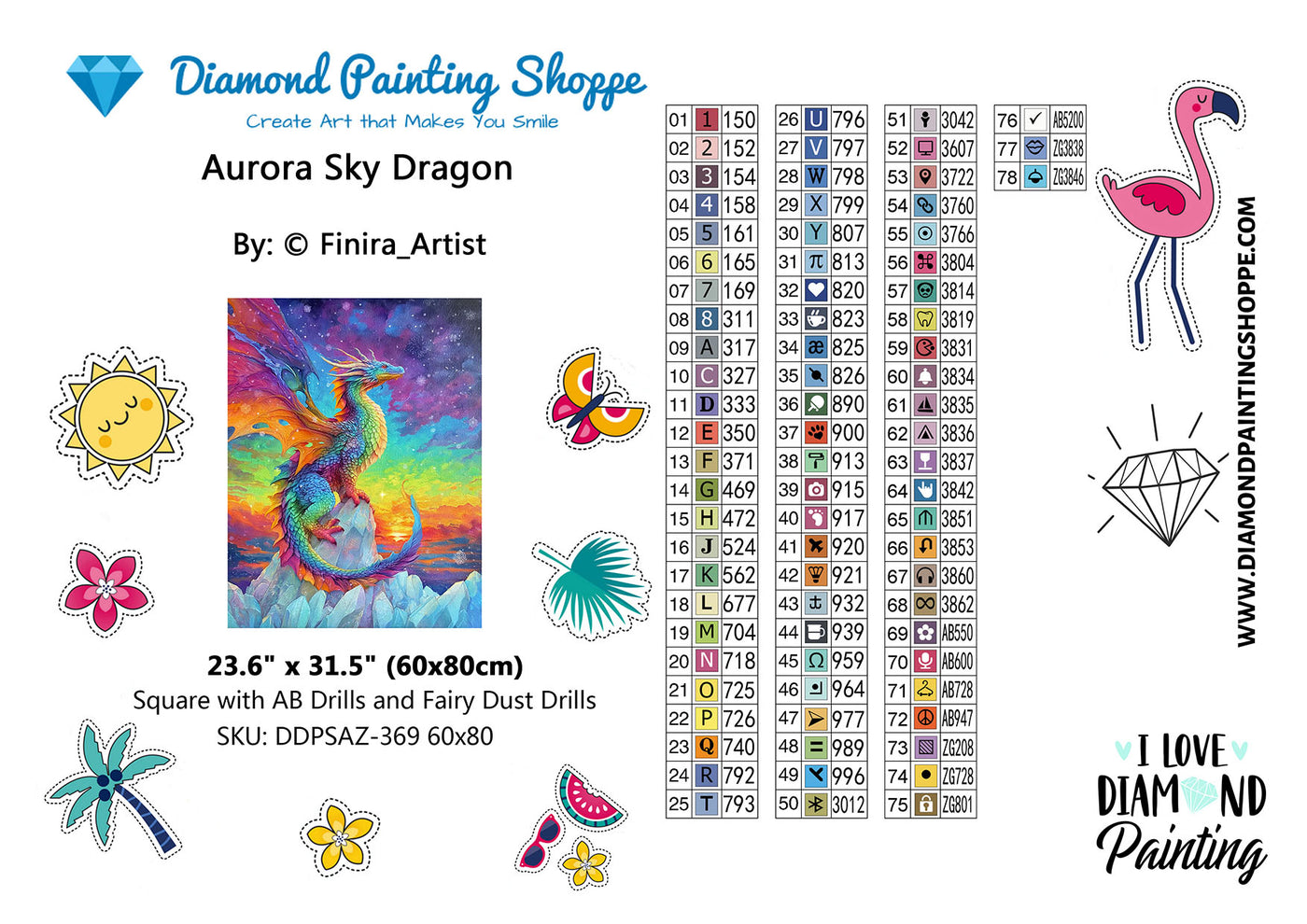Aurora sky Dragon (MTO) - By: Finira - Diamond Painting Shoppe