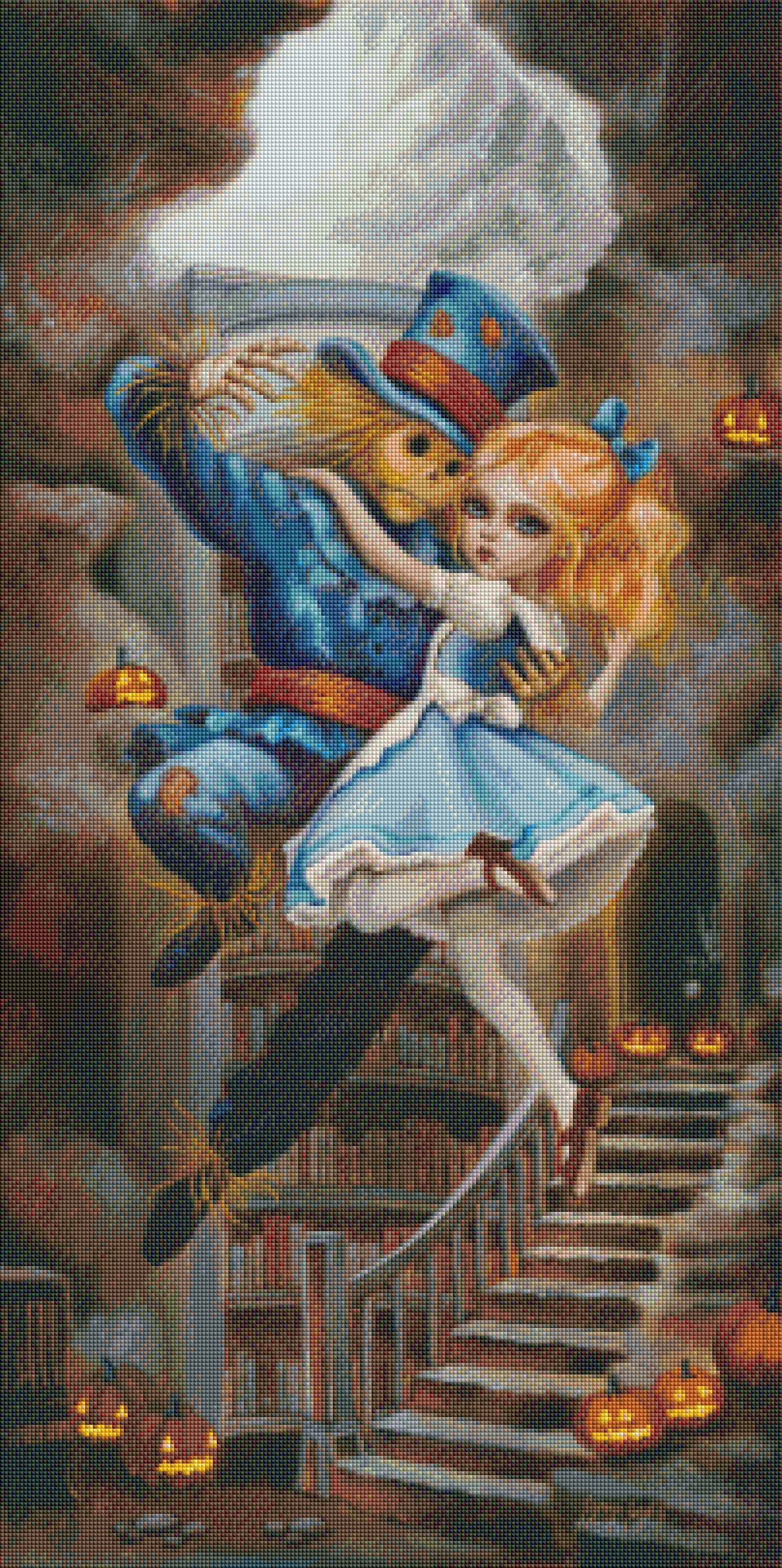 Alice and Scarecrow Down the Rabbit Hole- by: Simona Candini