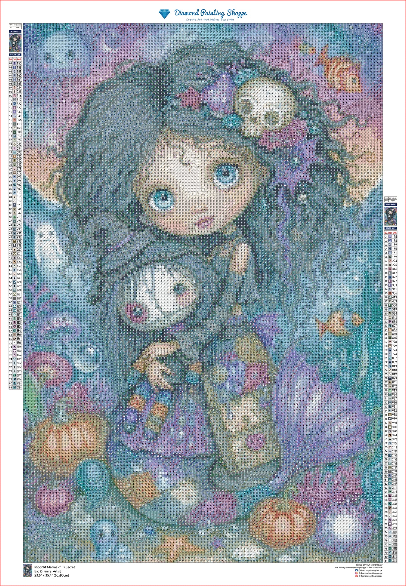 Moonlit Mermaid's Secret (MTO) - By: Finira - Diamond Painting Shoppe