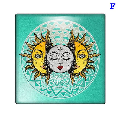 Cover Minders - Colorful Sun and Moon - Glass Square