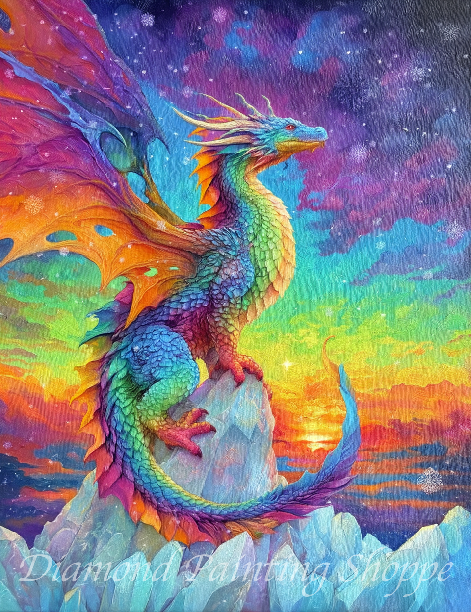 【ダイヤモンドアート】Skyfire Dragon Aurora sky Dragon (MTO) - By: Finira - Diamond Painting Shoppe