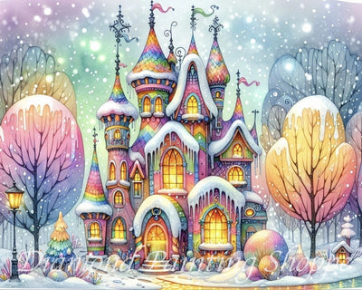 Whimsical Candy Castle in Winter Wonderland (MTO)