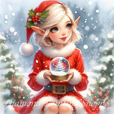 Enchanting Christmas Elf with a Snow Globe (MTO)