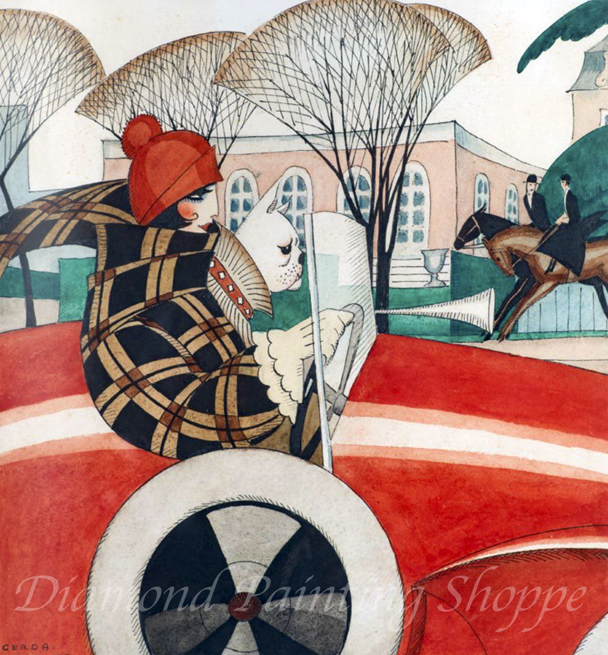 Girl and Pug in an Automobile, 1927 (MTO)