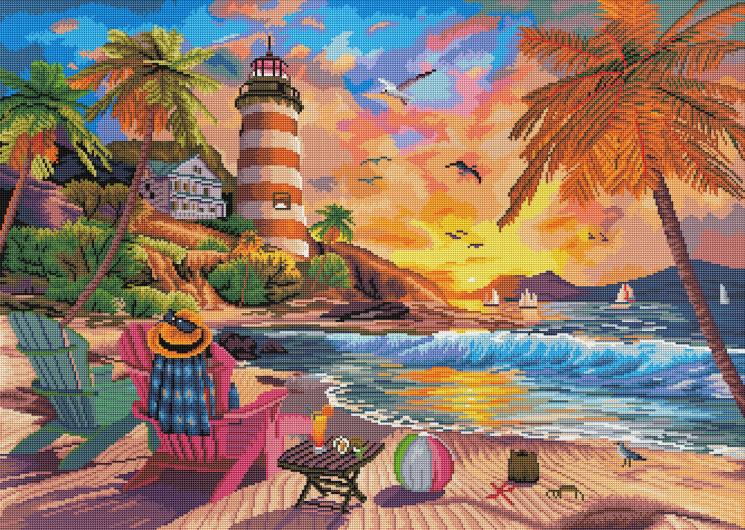トリシア・ブチャナン・ベンソン、【Stich Sunset】 Stitch ''Sunset Serenade'' Canvas Artwork by Rob Kaz – 15