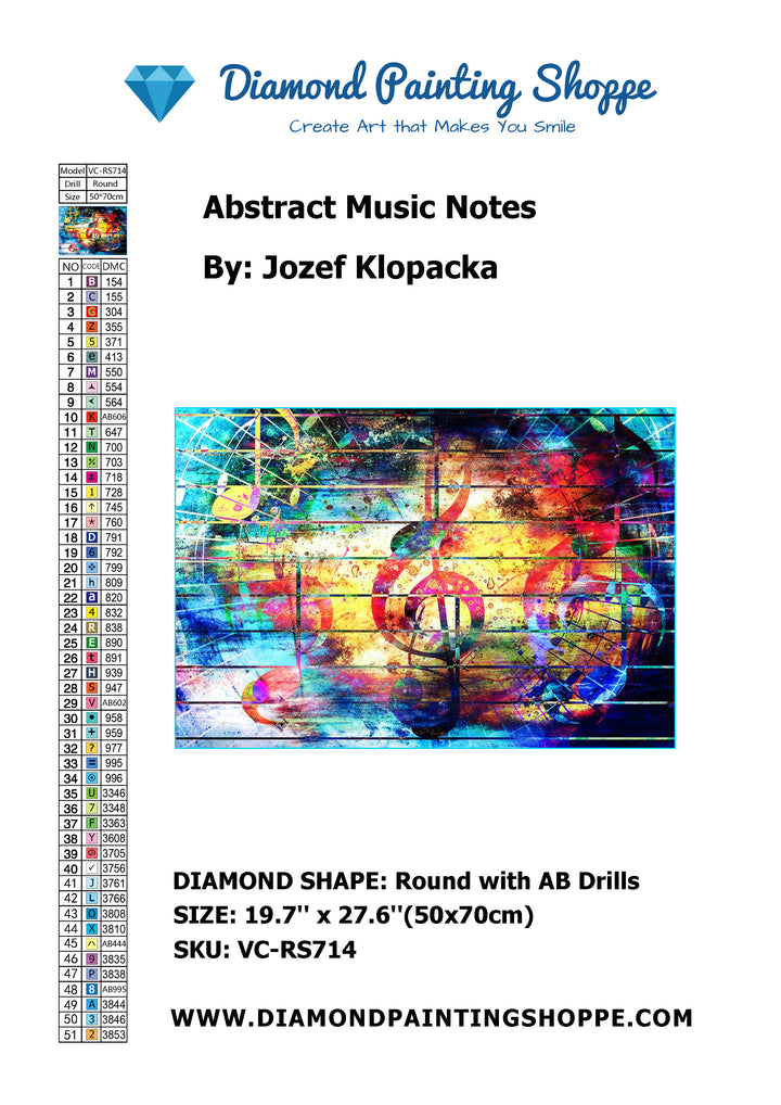 Abstract Music Notes | Diamond Painting Shoppe
